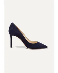 Jimmy Choo Romy 85 Pumps aus Veloursleder Blau