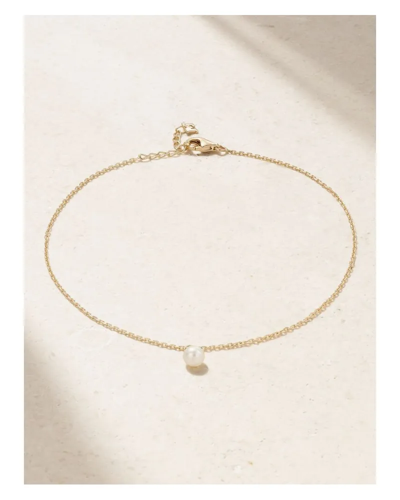 MATEO Fußkettchen Aus 14 Karat Gold Mit Perle Gold