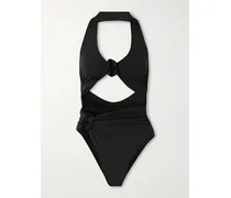 Cipria Badeanzug Mit Cut-outs, Raffungen Und Applikationen - Schwarz