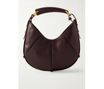Mombasa Paneled Leather Shoulder Bag - Burgundy