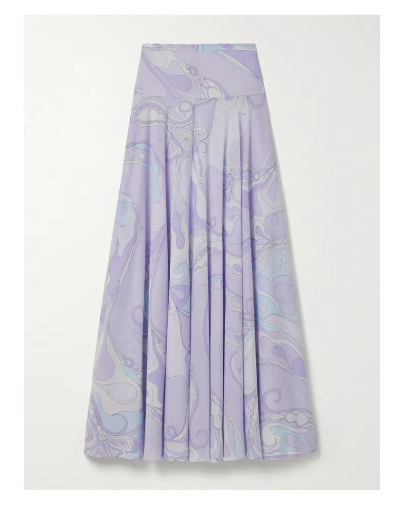 Emilio Pucci Maxirock Aus Bedrucktem Baumwoll-voile - Lila Lila