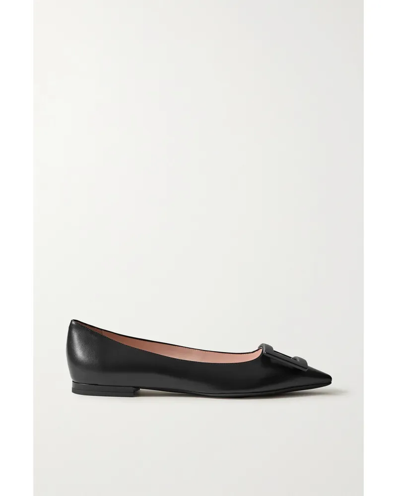 Roger Vivier Gommettine Ballerinas aus Leder mit Schnalle Schwarz