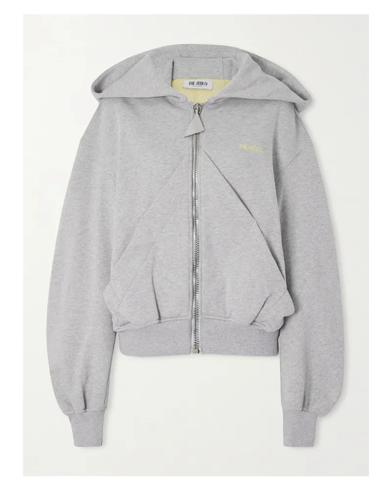 ATTICO Kapuzenjacke Aus Jersey Aus Einer Baumwollmischung Mit Logostickerei Und Reißverschluss - Grau Grau