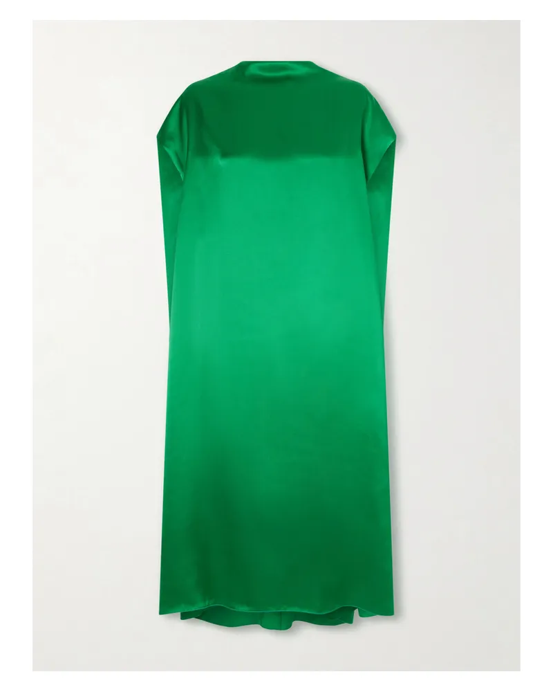 Dries van Noten Silk-satin Midi Dress - Green Green