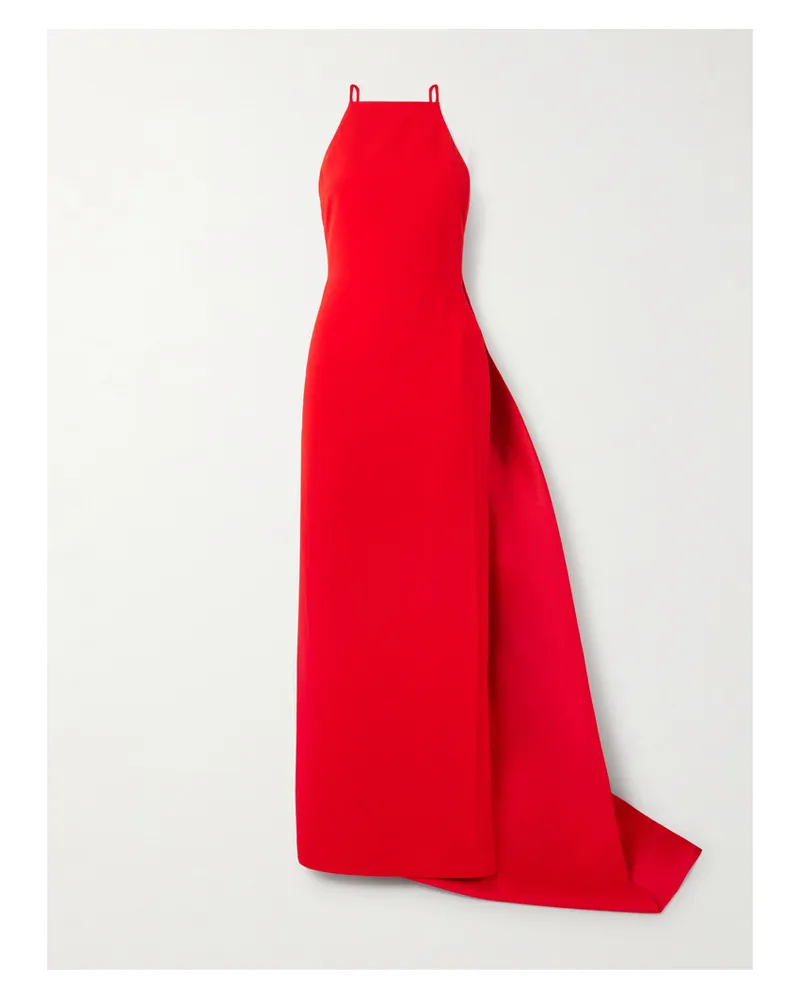 Solace London Ulla Robe Aus Crêpe Und Twill Mit Falten - Rot Rot