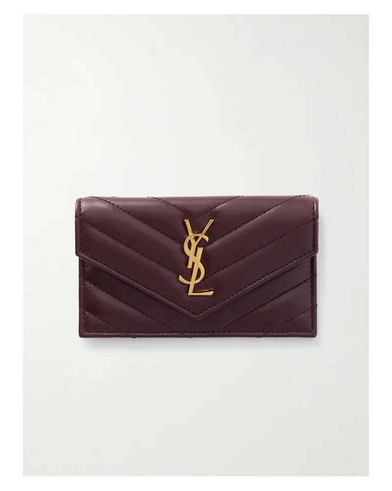 Saint Laurent Cassandre Matelassé Leather Wallet - Red Red