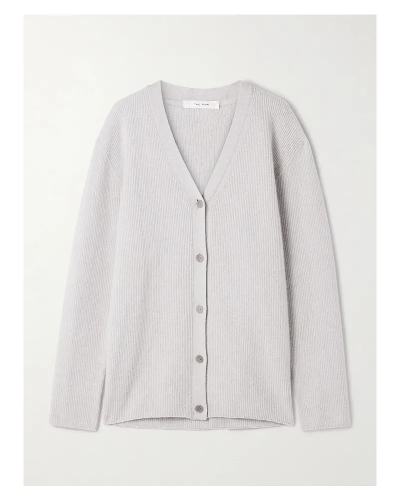 The Row Maser Ribbed Cashmere Cardigan - White White