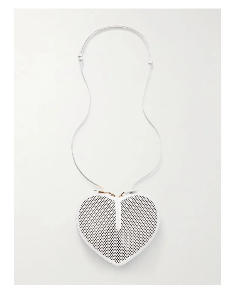 Alaïa Le Coeur Schultertasche Aus Lasergeschnittenem Leder - Weiß Weiß