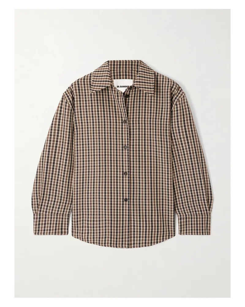 Jil Sander Hemd Aus Wolle Mit Karomuster - Braun Braun