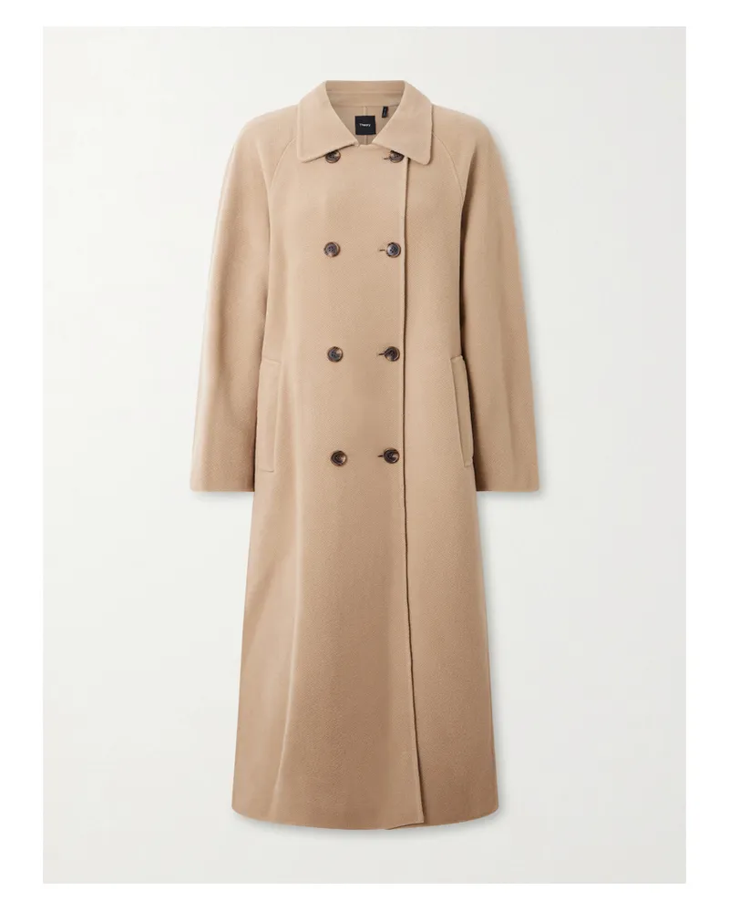 Theory Doppelreihiger Mantel Aus Einer Woll-kaschmirmischung - Neutral Neutral