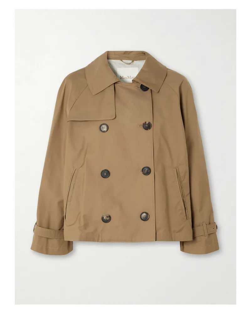 Max Mara Tesoro Doppelreihiger, Verkürzter Trenchcoat Aus Gabardine Aus Einer Baumwollmischung - Braun Braun