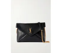 Cassandre Textured-leather Shoulder Bag - Black