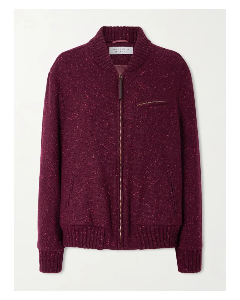 Gabriela Hearst Winslow Cashmere Bomber Jacket - Burgundy Burgundy