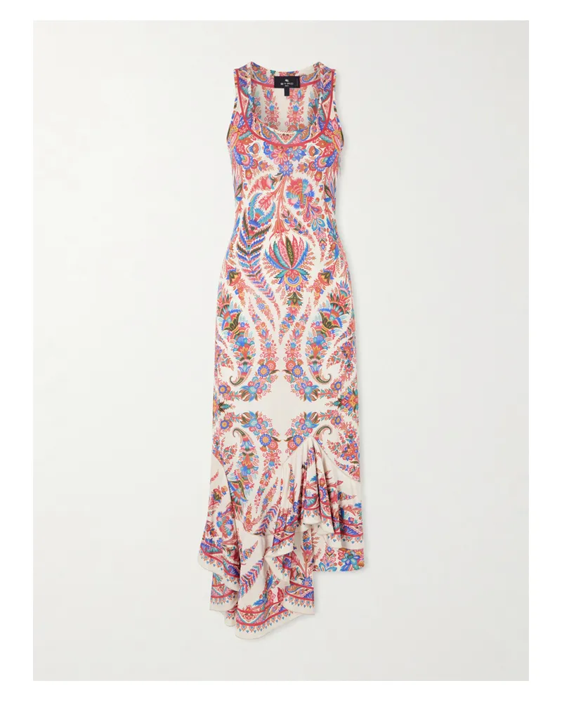 Etro Cut-out Paisley-print Satin-jersey Midi Dress - Multi Multi
