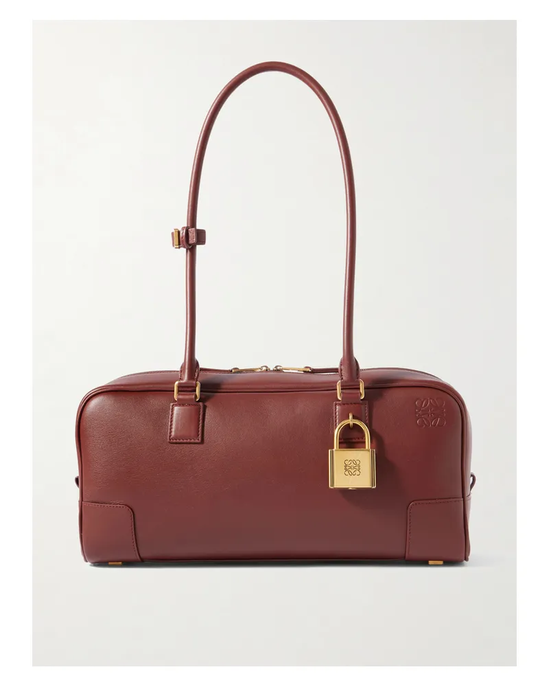 Loewe Amazona 31 Embellished Leather Shoulder Bag - Burgundy Burgundy