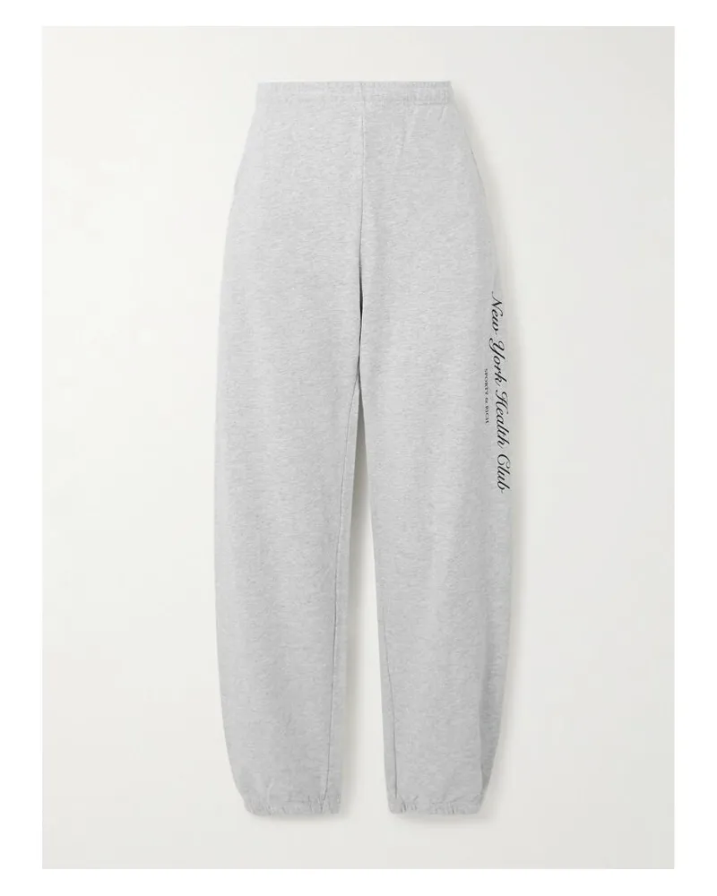 SPORTY & RICH Ivy League Jogginghose Aus Jersey Aus Einer Baumwollmischung Mit Print - Grau Grau