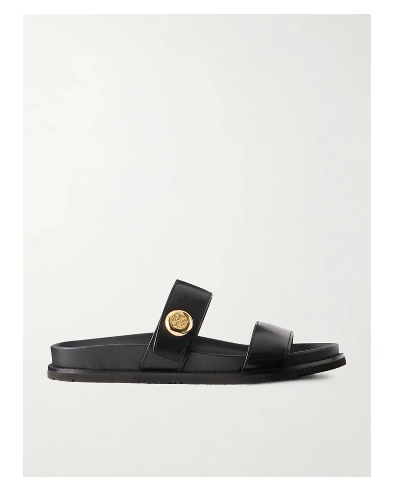 Tory Burch Romy Sport Leather Sandals - Black Black
