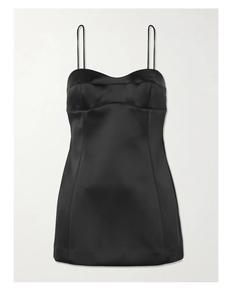 Róhe Paneled Duchesse-satin Peplum Bustier Top - Black Black
