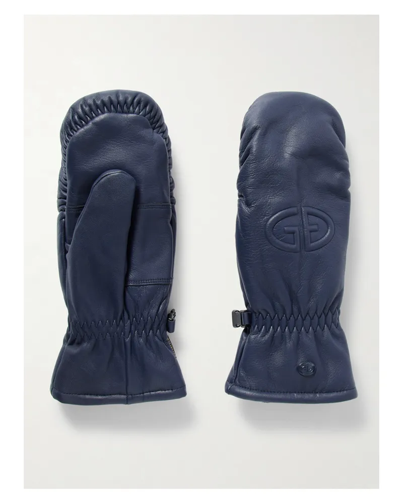 GOLDBERGH Hilja Fäustlinge Aus Wattiertem Leder Mit Logoprägung - Blau Blau