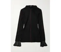 Sarah Bluse Aus Mesh Mit Tüll- Und Spitzenbesätzen - Schwarz