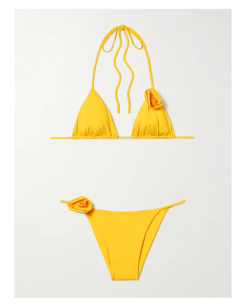Maygel Coronel Gola Triangel-bikini Mit Neckholder Und Applikationen - Gelb Gelb