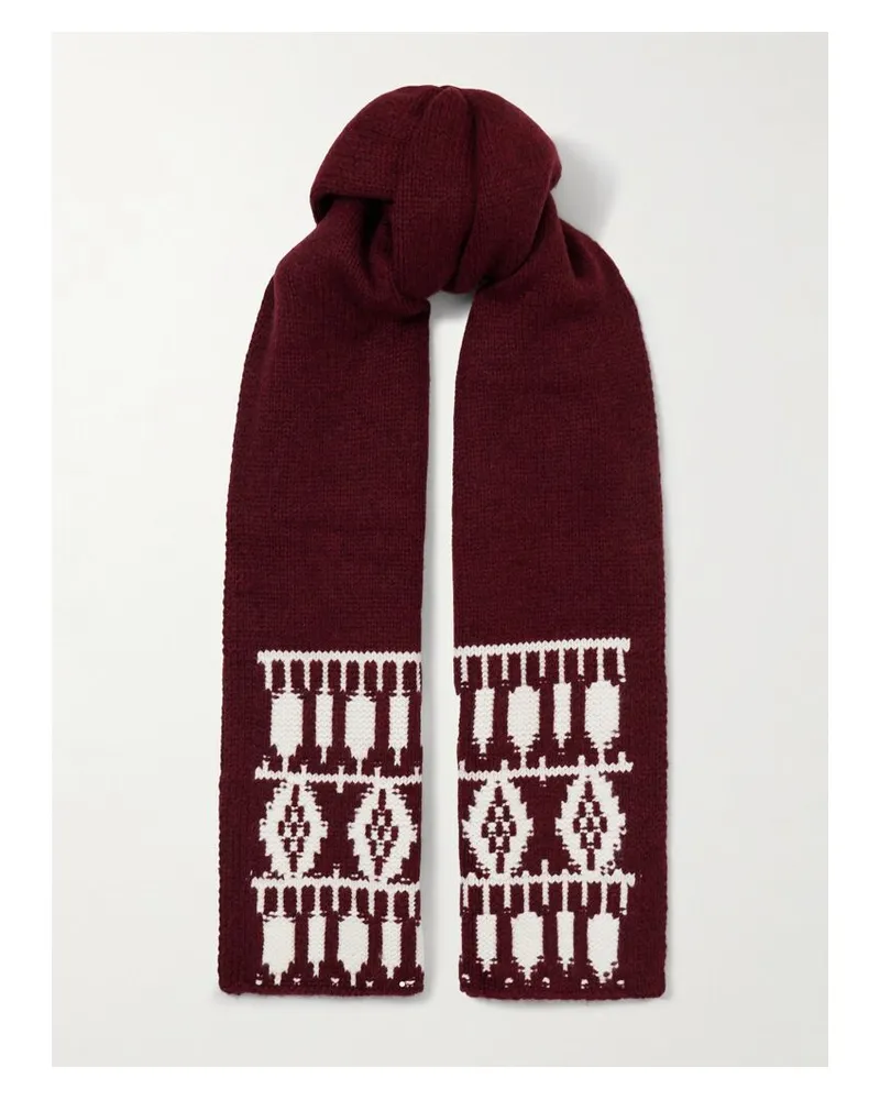 arch4 Austria Schal Aus Jacquard-strick Aus Kaschmir - Burgunder Burgunder