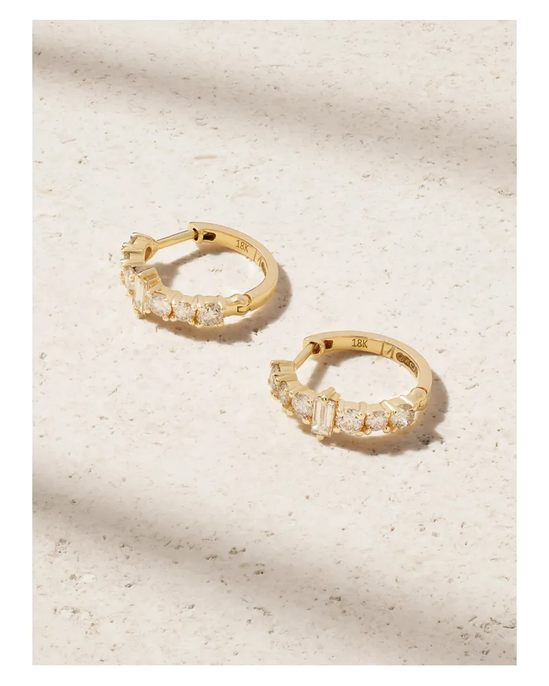 Ileana Makri Rivulet Spread Creolen Aus 18 Karat Gold Mit Diamanten Gold
