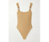 Lumière Embellished Lurex Swimsuit - Gold