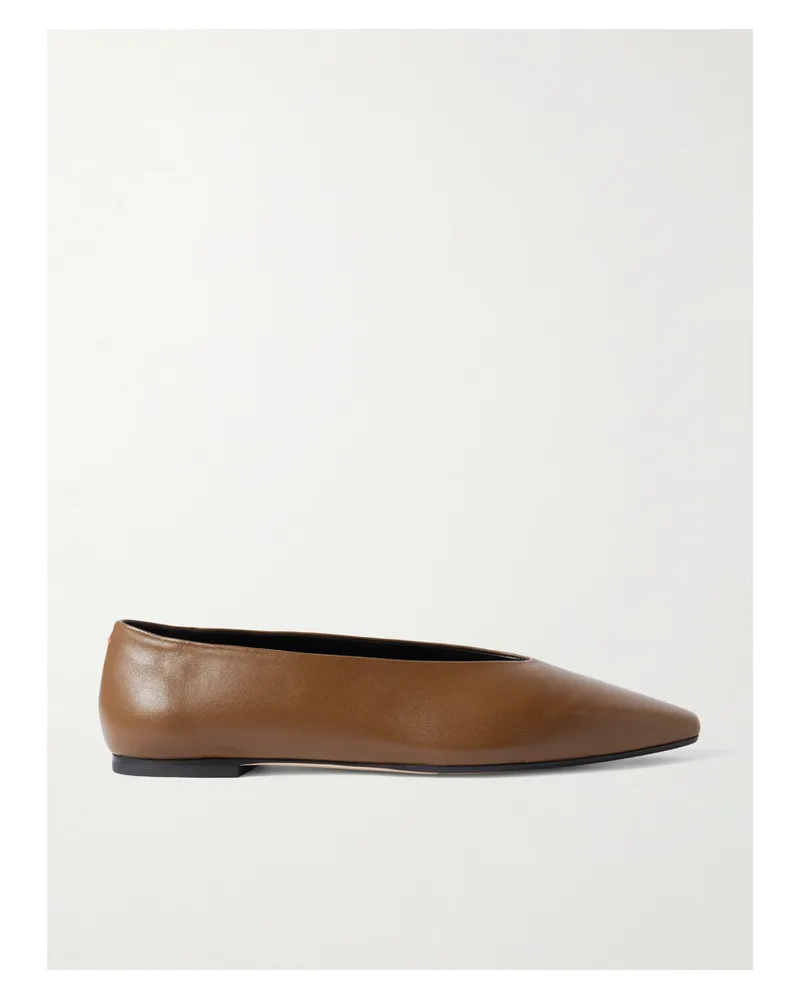 aeyde Betty Leather Ballet Flats - Brown Brown
