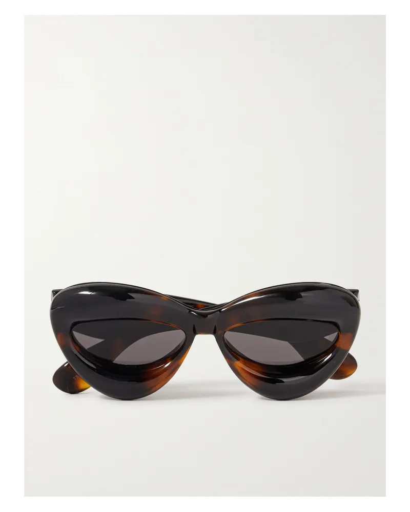 Loewe Inflated Cat-eye Tortoiseshell Acetate Sunglasses - Brown Brown