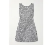 Open-back Crystal-embellished Brocade Mini Dress - Silver