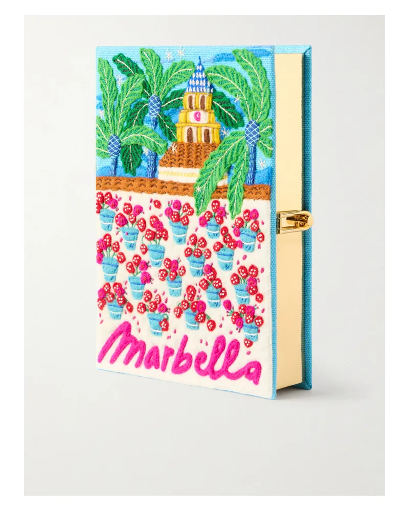 Olympia Le-Tan Marbella Appliquéd Embroidered Canvas Clutch - Multi Multi