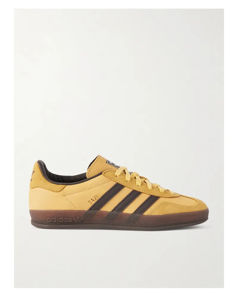adidas Gazelle Indoor Sneakers Aus Nubukleder Mit Lederbesätzen - Gelb Gelb