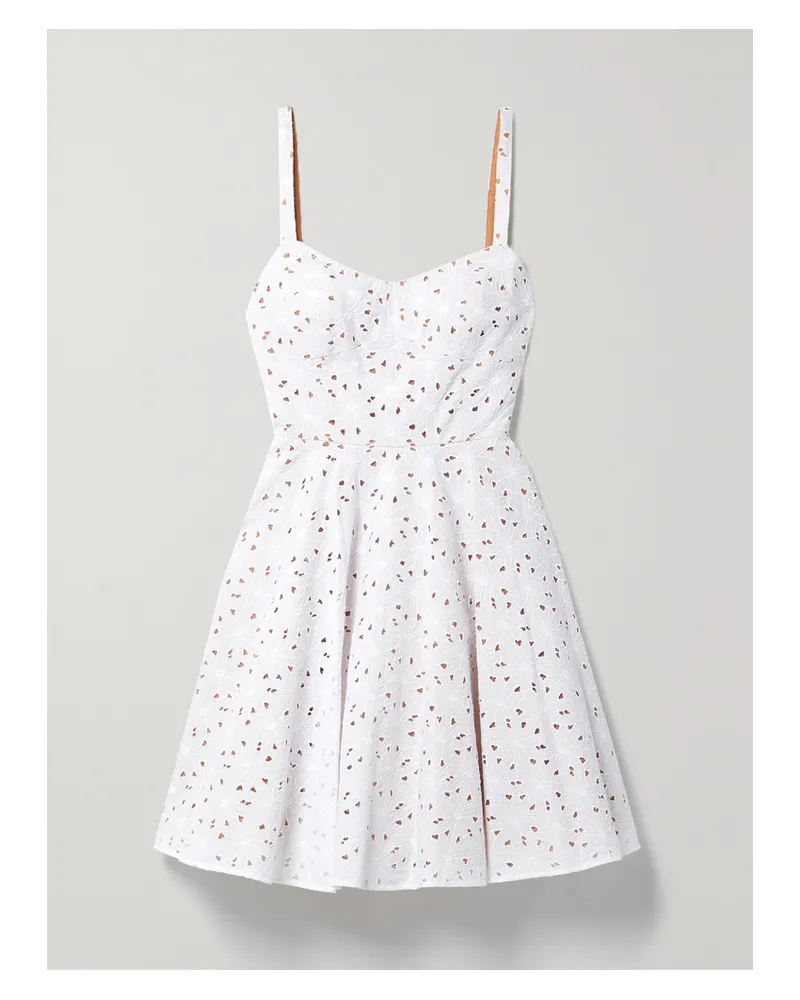 Michael Kors Minikleid Aus Einer Baumwollmischung Mit Lochstickerei - Weiß Weiß