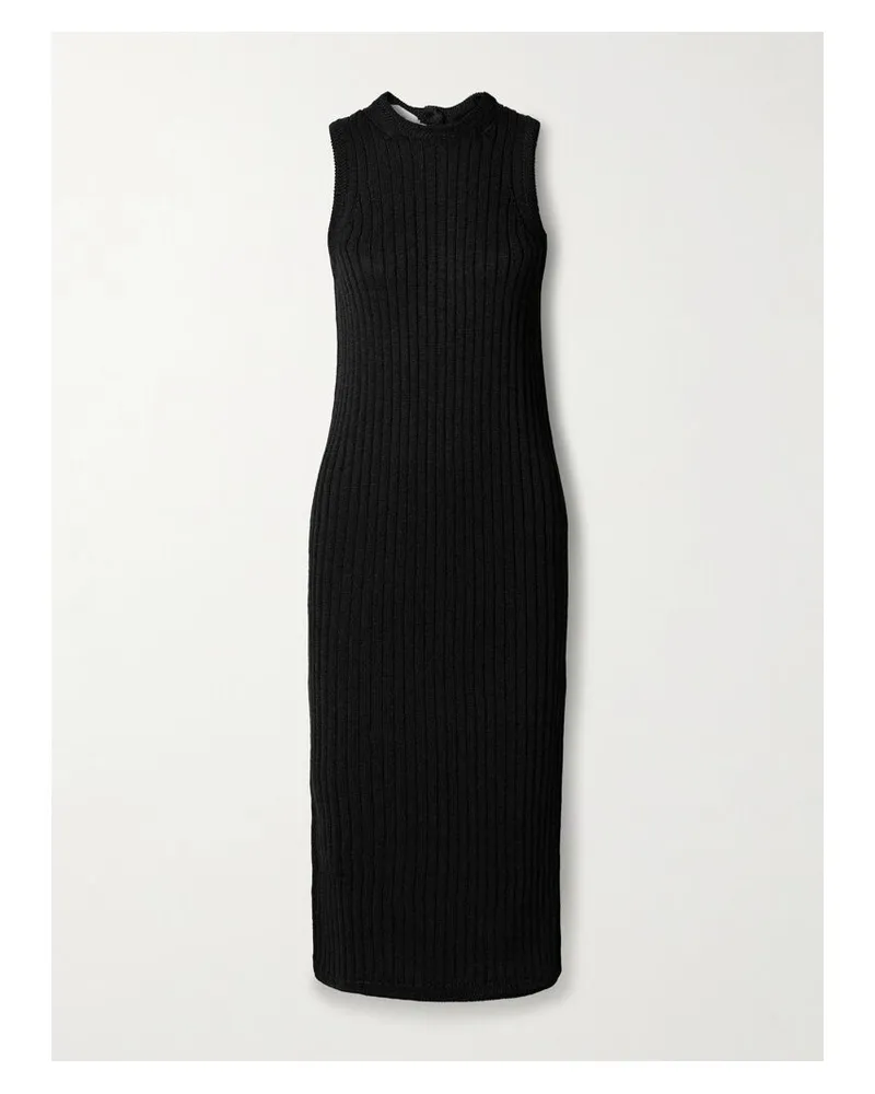 Proenza Schouler Leighton Midikleid Aus Rippstrick - Schwarz Schwarz
