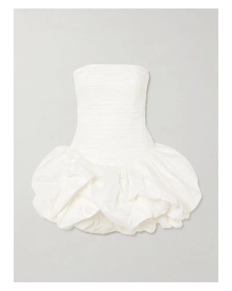 Aje. Violette Trägerloses Minikleid Aus Baumwolle Mit Raffungen - Elfenbein Elfenbein