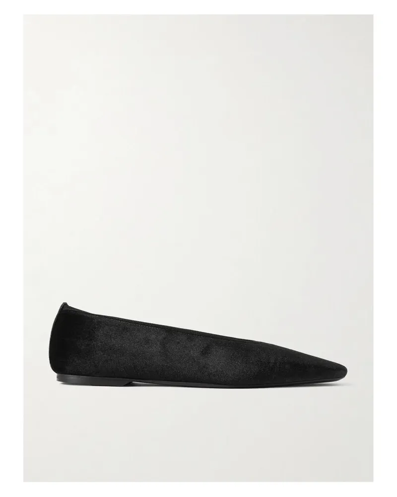 Totême The Minimalist Flache Schuhe Aus Samt - Schwarz Schwarz