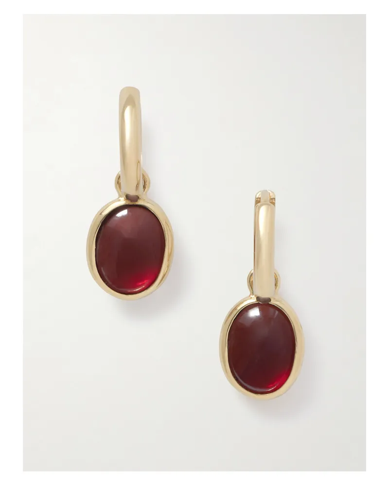 Loren Stewart Scarlet 14-karat Gold Garnet Hoop Earrings - Red Red
