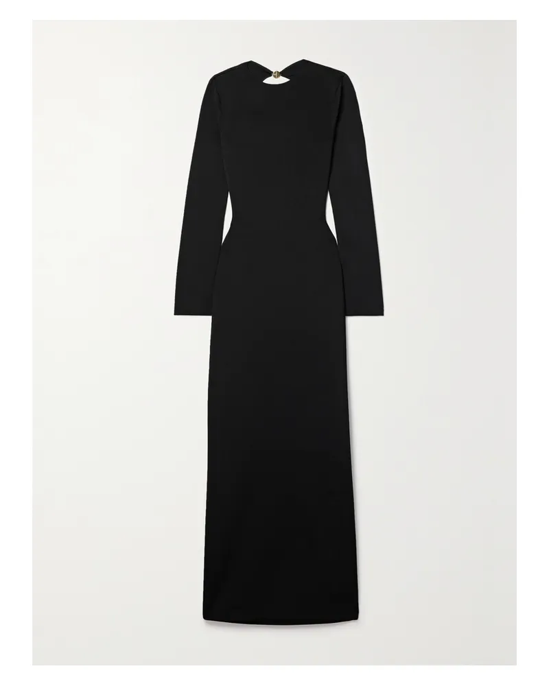 GALVAN Net Sustain Vega Rückenfreies Maxikleid Aus Stretch-strick Mit Verzierungen - Schwarz Schwarz
