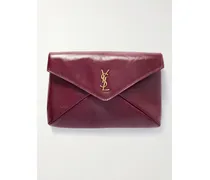 Cassandre Large Glossed-leather Clutch - Red