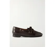 Pathy Leather Boat Shoes - Brown