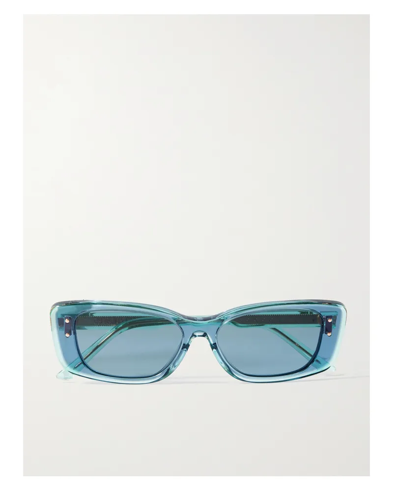 Dior Diorhighlight S2i Rectangle-frame Acetate Sunglasses - Blue Blue