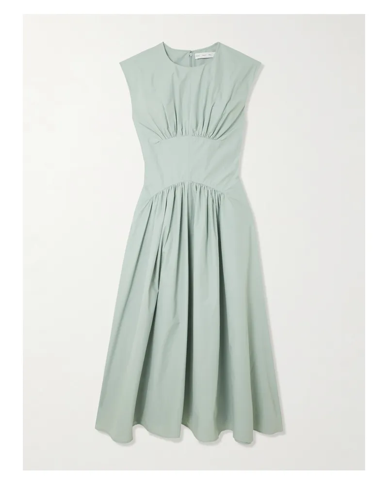 Proenza Schouler Nyssa Gathered Shell Midi Dress - Green Green