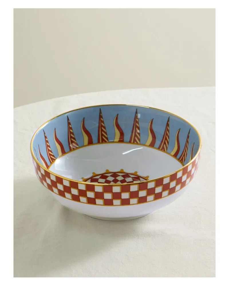 La DoubleJ Salatschale Aus Porzellan Mit Vergoldeten Details - Orange Orange