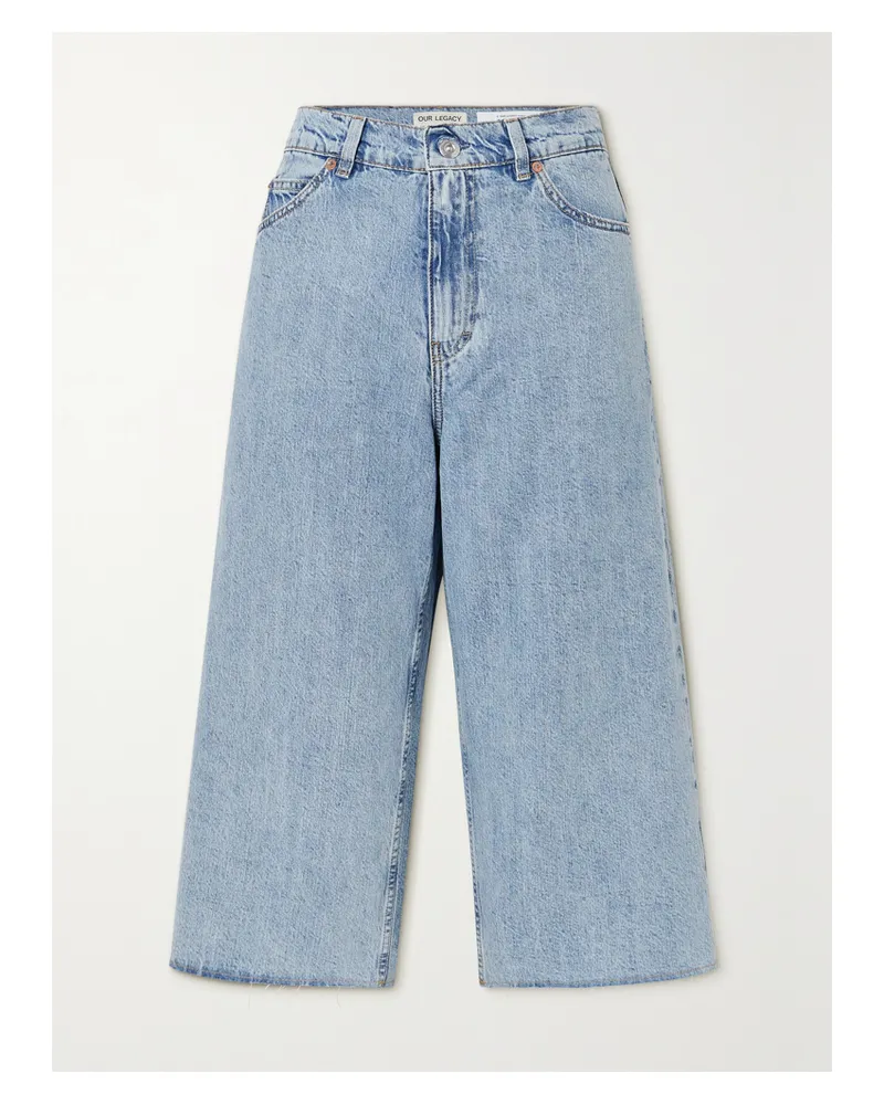 Our Legacy Rider Jeansshorts Mit Fransen - Blau Blau