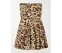 Caudal Trägerloses Minikleid Aus Einer Baumwollmischung Mit Leopardenprint Und Verzierungen - Animal-Print