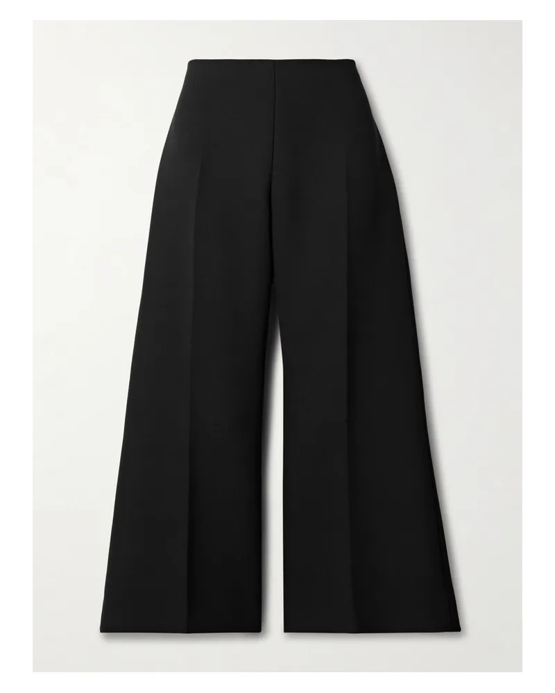 KHAITE Walter Crepe Flared Pants - Black Black