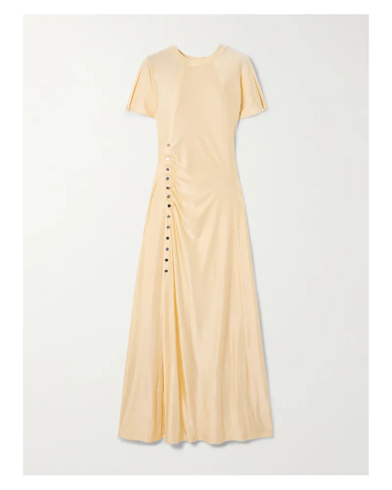 Paco Rabanne Maxikleid Aus Stretch-satin Mit Verzierungen - Neutral Neutral