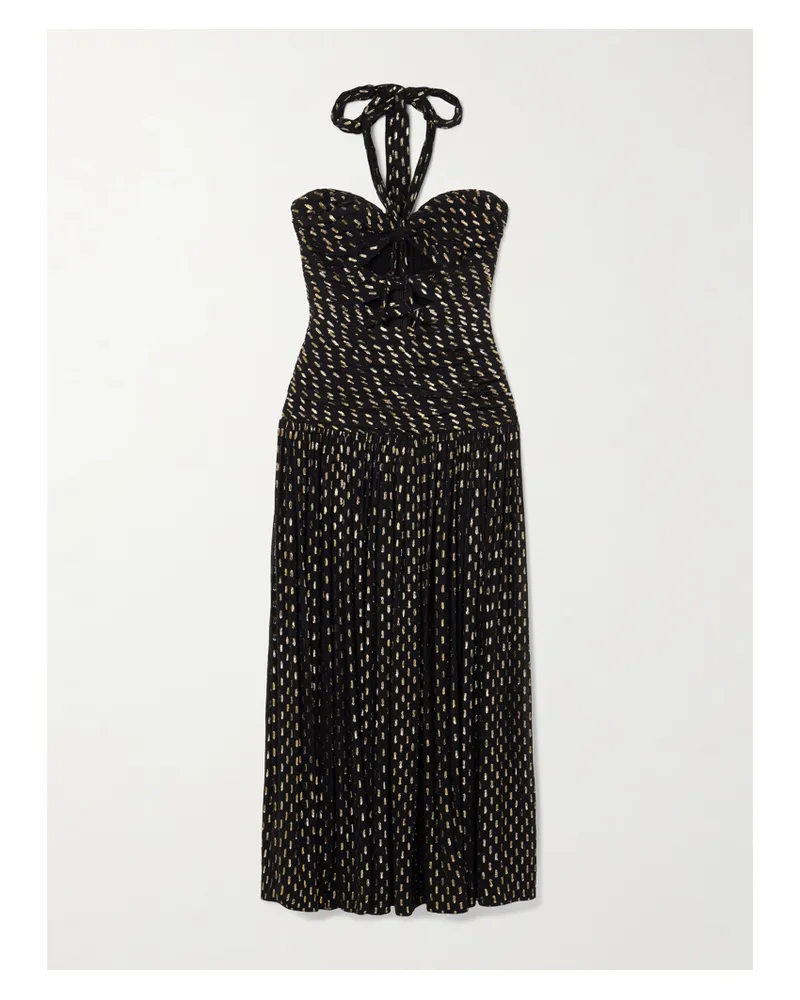 Zimmermann Daylight Cutout Fil Coupé-voile Halterneck Midi Dress - Black Black