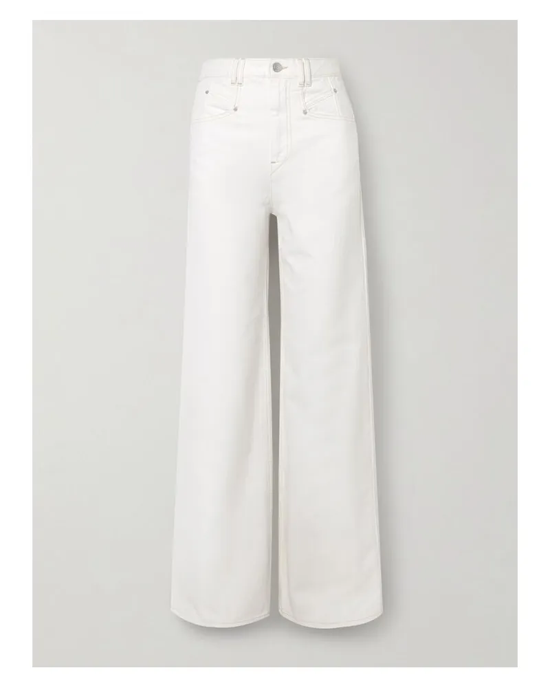 Isabel Marant Lemony Hoch Sitzende Jeans Mit Weitem Bein - Weiß Weiß